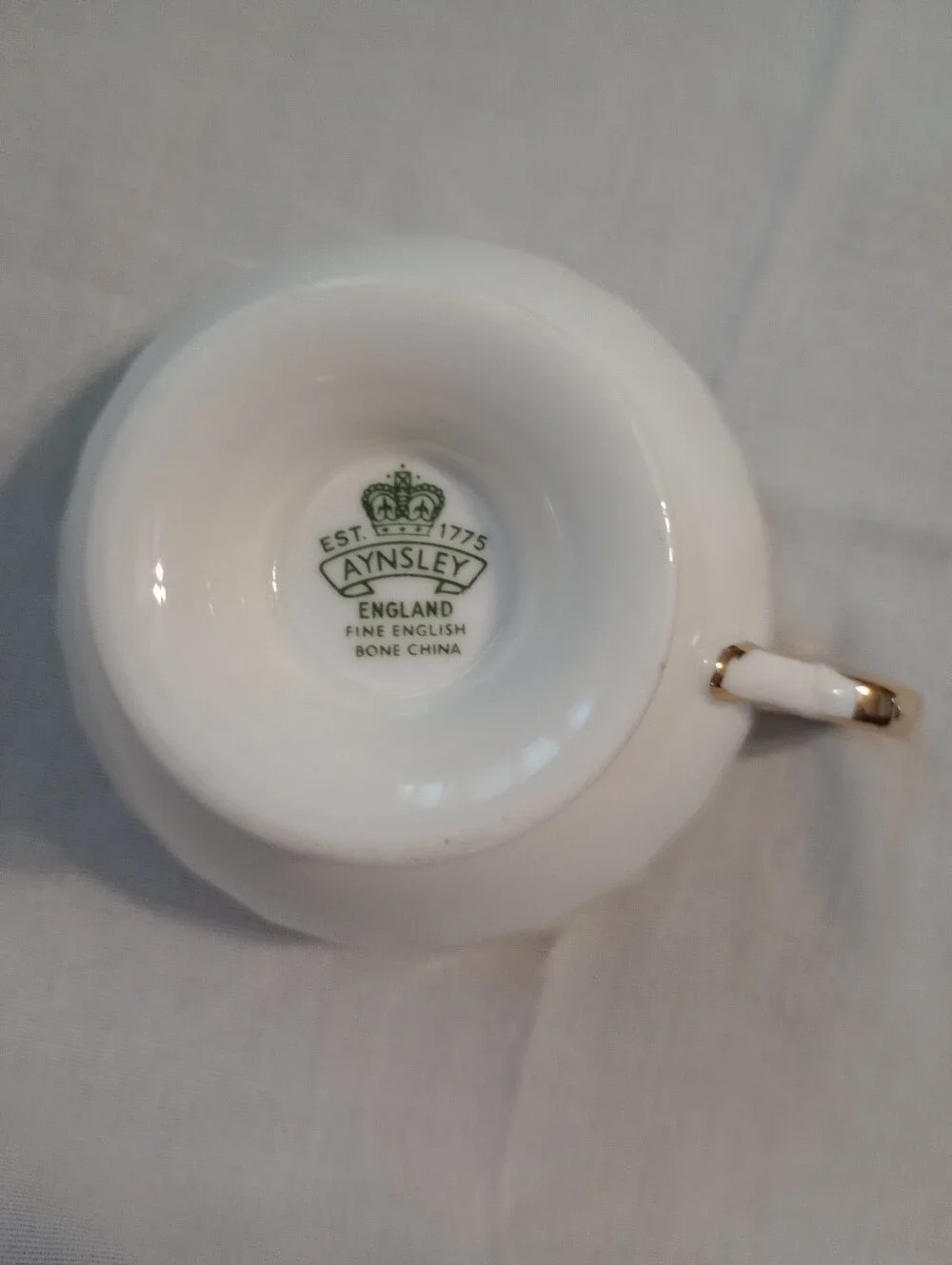 Aynsley English Bone China Cobalt Blue & White Floral Cup & Saucer